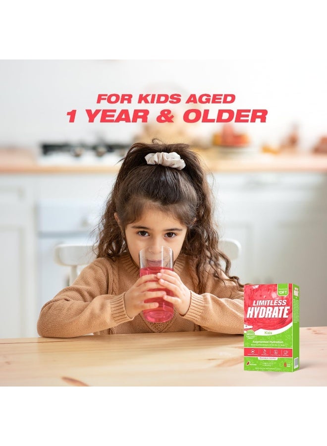 ليمتليس مسحوق هايدريت كيدز لمعالجة الجفاف عن طريق الفم، بنكهة البطيخ، للأطفال من عمر سنة فما فوق، خالٍ من المكونات الاصطناعية، عبوة من 6 أكياس - Image 4